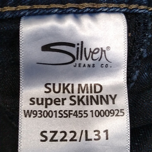 Silver Jeans size 22 Suki Mid Super Skinny Stretch - Picture 11 of 16
